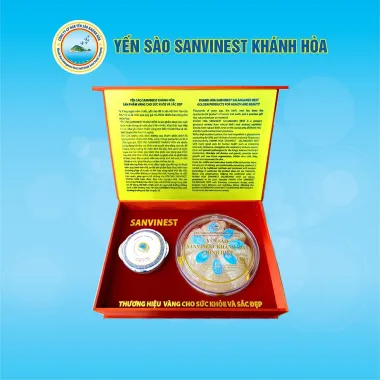 Hộp quà tặng Yến sào Sanvinest Khánh Hòa chính hiệu tinh chế dạng tổ 50g - Q650